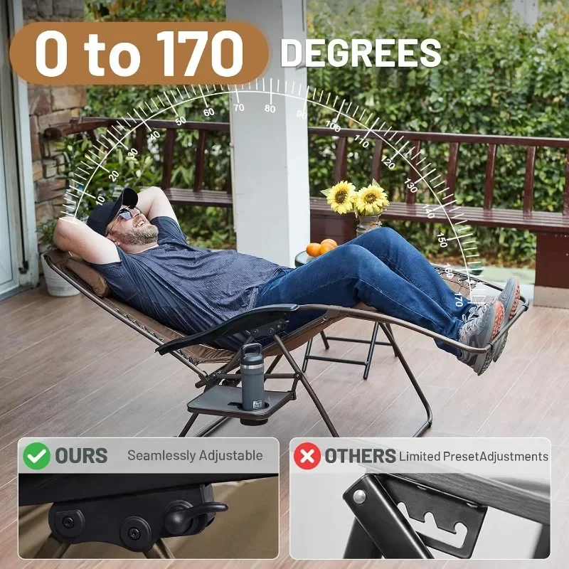 ting grawitacyjny rozkładany stolik boczny z pełnym wyściełanym fotelem wypoczynkowym do trawnika na patio kempingu