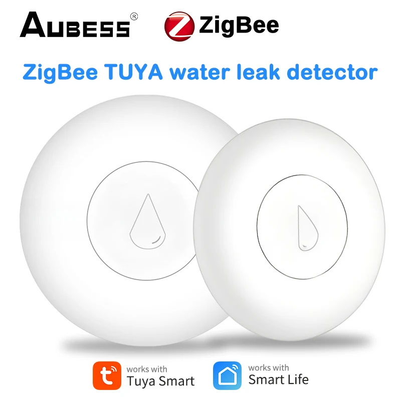 

Water Leak Sensor Zigbee Tuya Remote Monitoring Hub Required Low Battery Reminder Scene Linkage Real-time Flood Detector