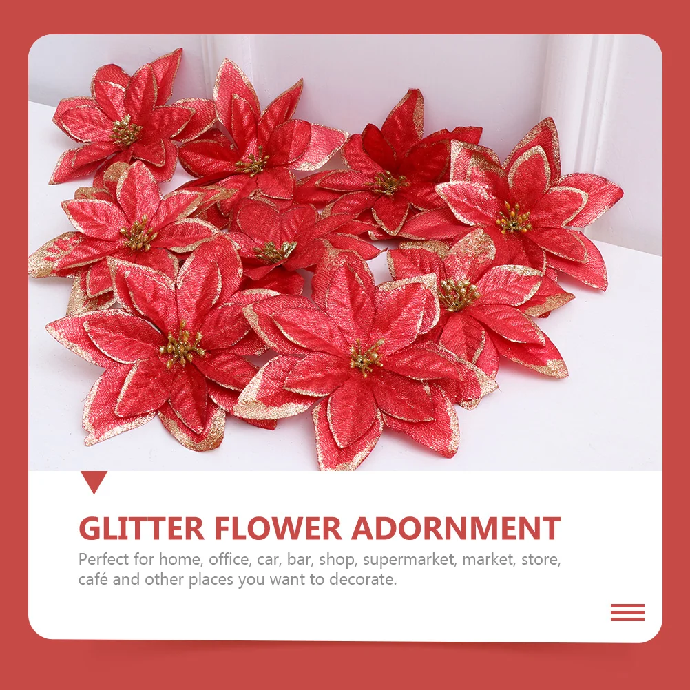 32 шт. рождественские украшения для магазина цветов фестиваль блестящие цветы
