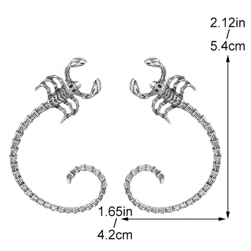 Стильные готические зажимы для ушей вешалки Скорпиона металлические манжеты