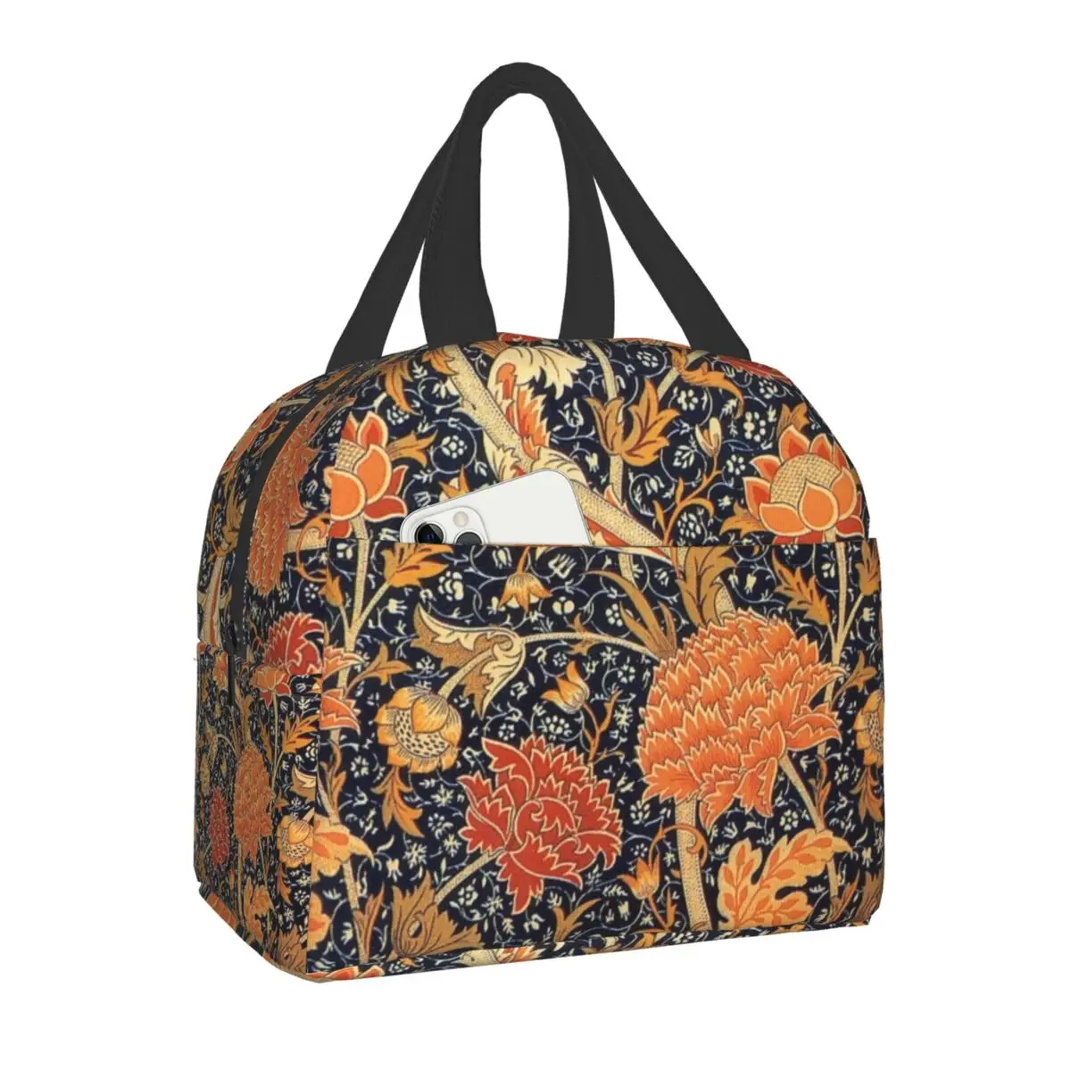 

William Morris Flowers Floral Art Lunch Bag Warm Cooler Insulated Lunch Box for Women Kids School Camping Picnic Portable Bags