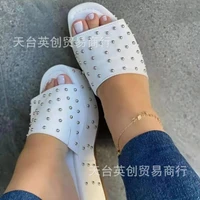 2022 new platform slippers for women wedges shoes woman fashion fish mouth open toe rivets pink summer slipper droppshiping