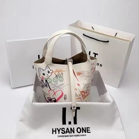 brand women bags 2022 new trend fashion graffiti bucket cabbage basket underarm bag purses and handbags designer bag