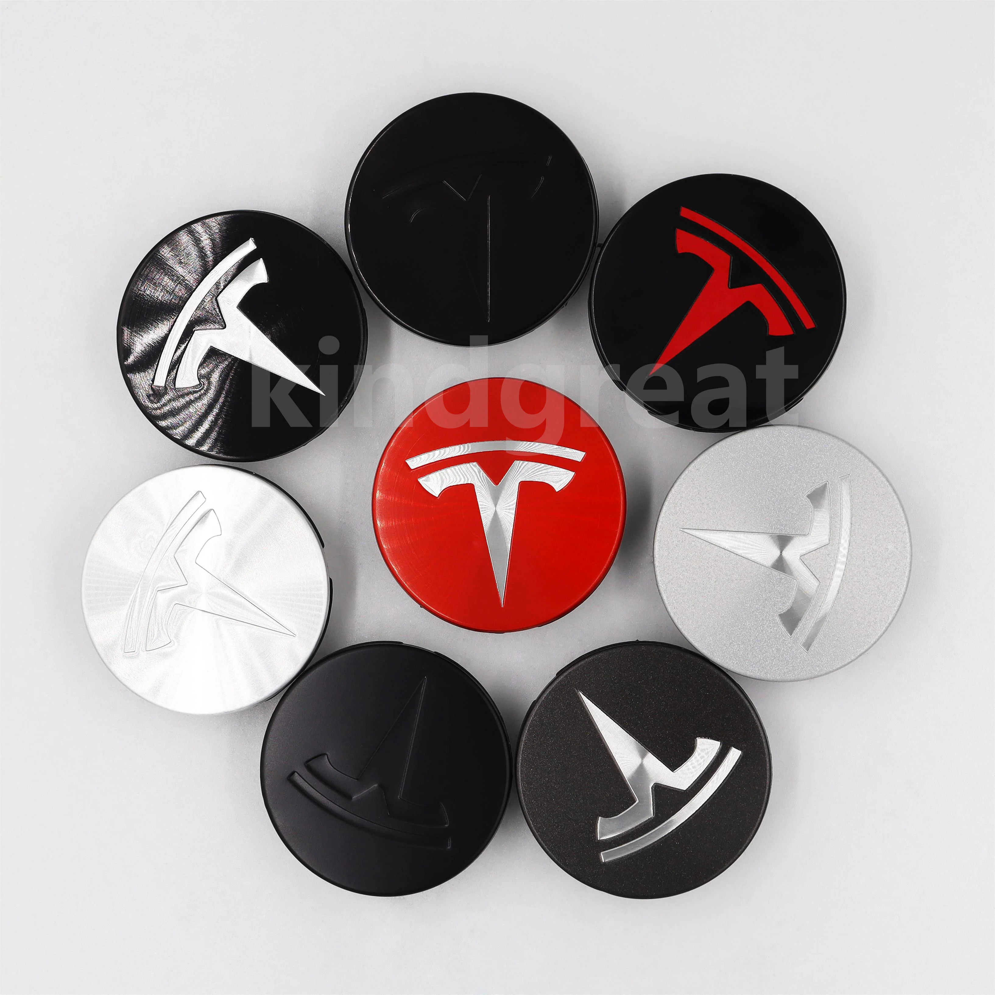 

4PCS 56mm 3D Stereo Aluminum Alloy Wheel Hub Caps Center Emblem Badge Sticker For Tesla Roadster Model S Model X Model 3