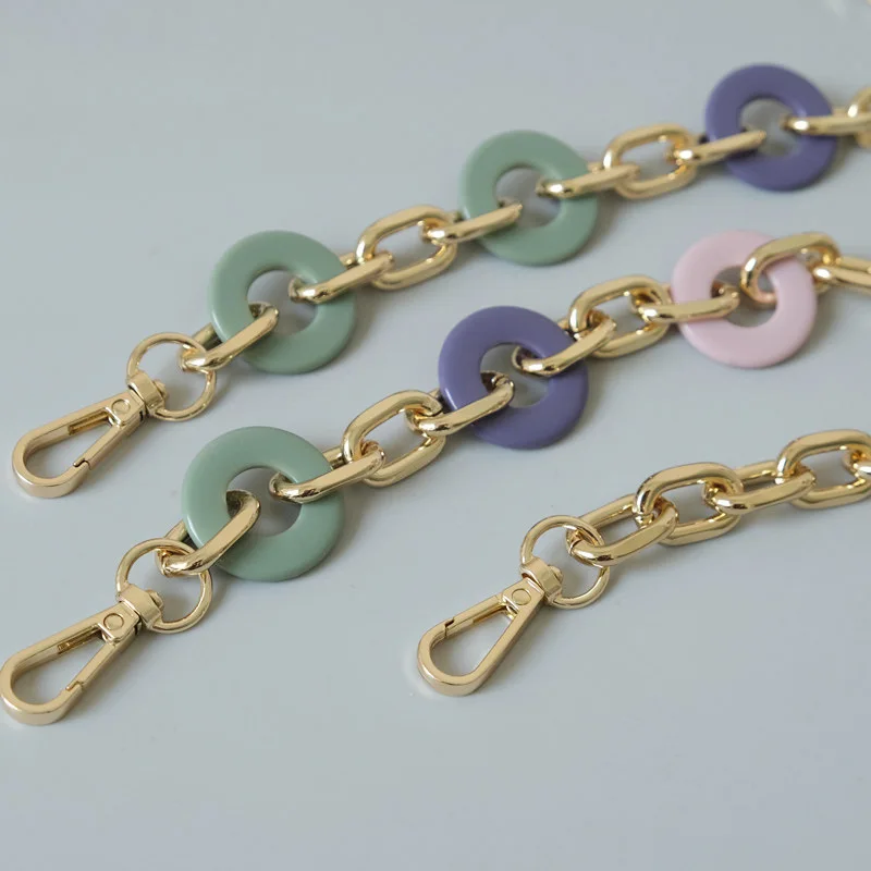 

Новинка, модные женские аксессуары для сумок, цепи, круглая зеленая Женская металлическая цепочка, милый клатч, аксессуар для сумки через пл...