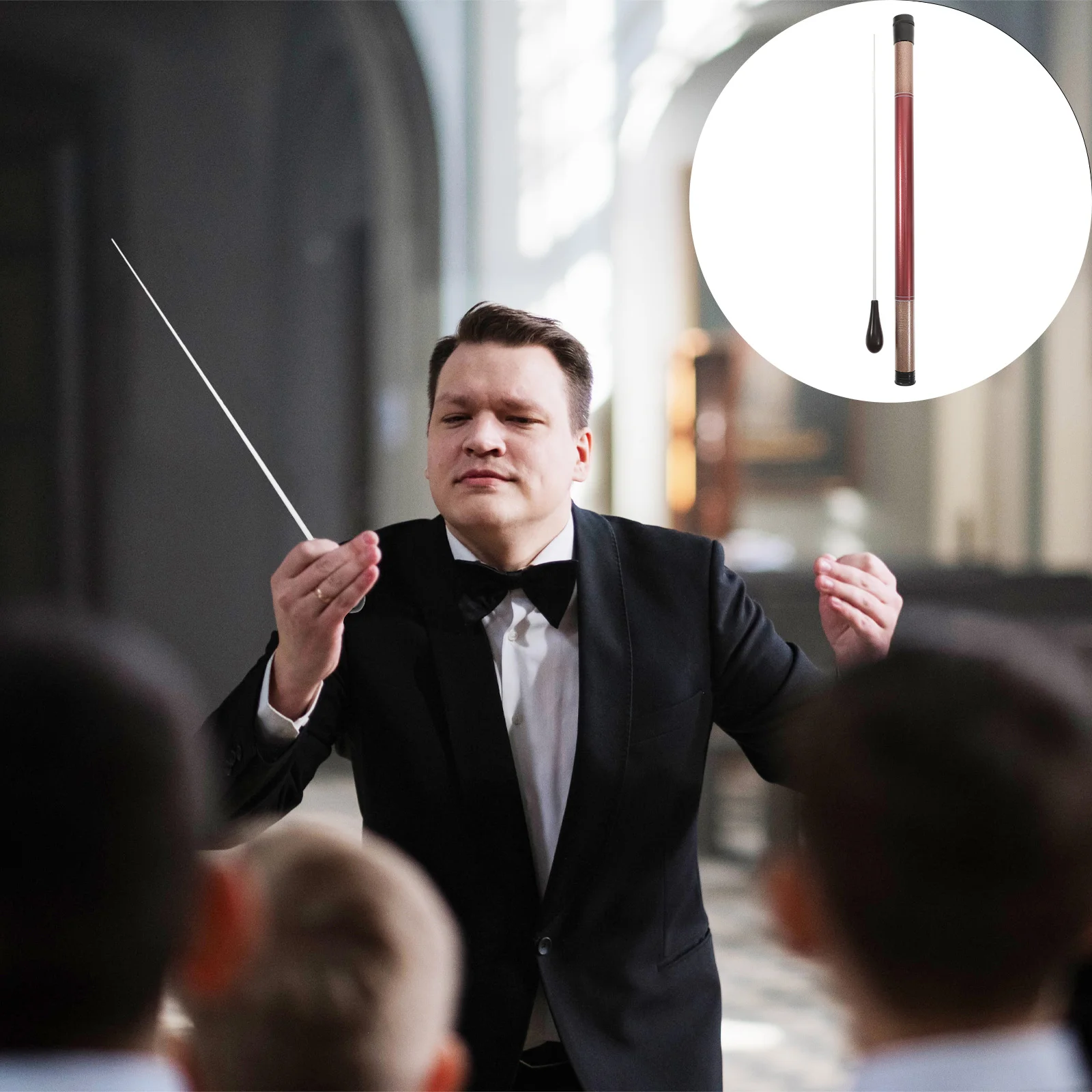 

Music Conducting Portable Wood Orchestra Pear Shaped Handle Conductor Tool Band Professional