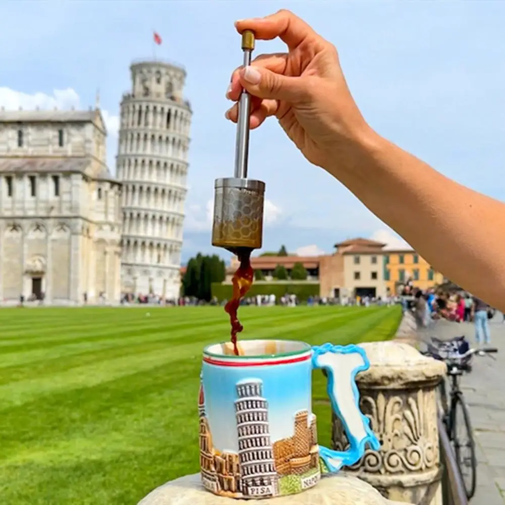 

Sturdy Coffee Stirrer Food Grade Compact Manual Press Coffee Filter Tool Stainless Steel Coffee Filter Home Supply