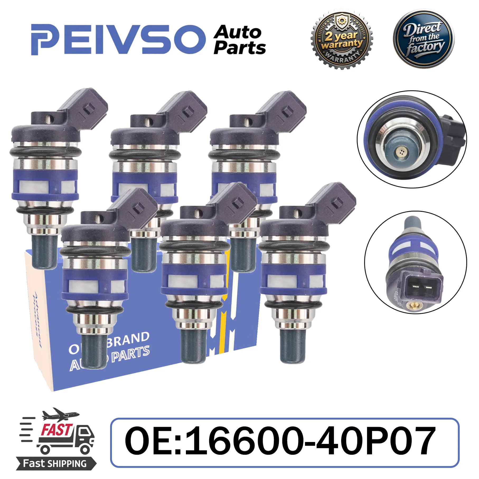 Фото 6x топливных форсунок 16600-40P07 для Nissan 300ZX Twin Turbo 1990-1994, 16618-10V00, 16618-10V05, двигатель V6 3.0 л. №1