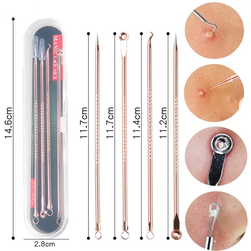 

Stainless Steel Blackhead Comedone Acne Corrector Remover Extractor Skin Care Pore Cleaner Needles Remove Tools