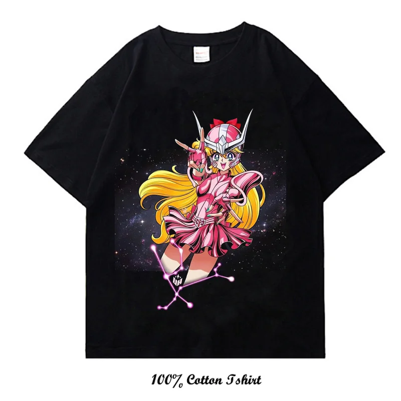 Saint Seiya Graphic T Shirt Men Harajuku Hip Hop Vintage Tshirts for Men Oversize Cotton Streetwear T-shirt