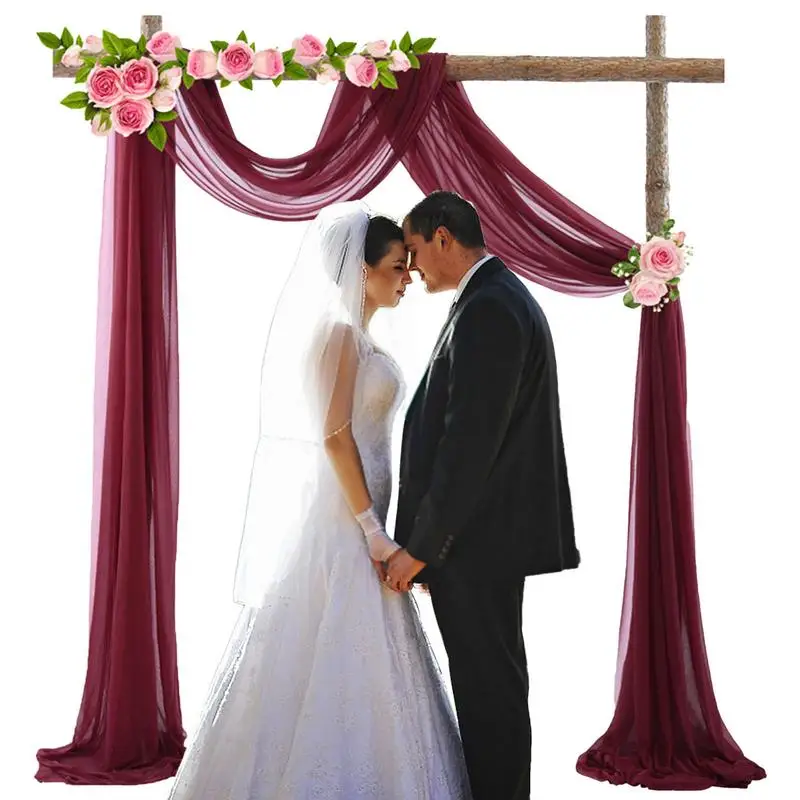 

Wedding Arch Draping Fabric Chiffon Fabric Curtain Drapery Ceremony Reception Party Supplies Hot Sale Arch Drape 70*550cm