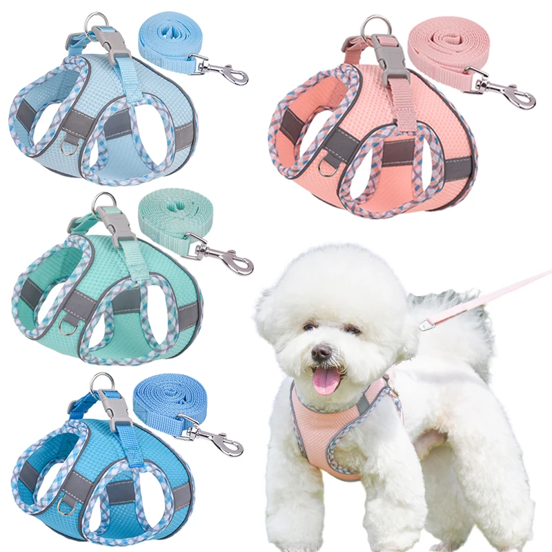 

Dog Harness Leash Set for Small Medium Dogs Walking Leash Breathable Puppy Chest Strap Chihuahua Yorkies Pug Dog Accessories