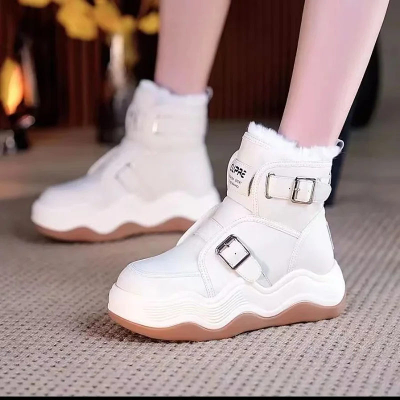 

Женские зимние ботинки, новинка 2022, зимняя обувь, женские плюшевые теплые ботинки, женские меховые ботильоны, женская модная черная женская ...