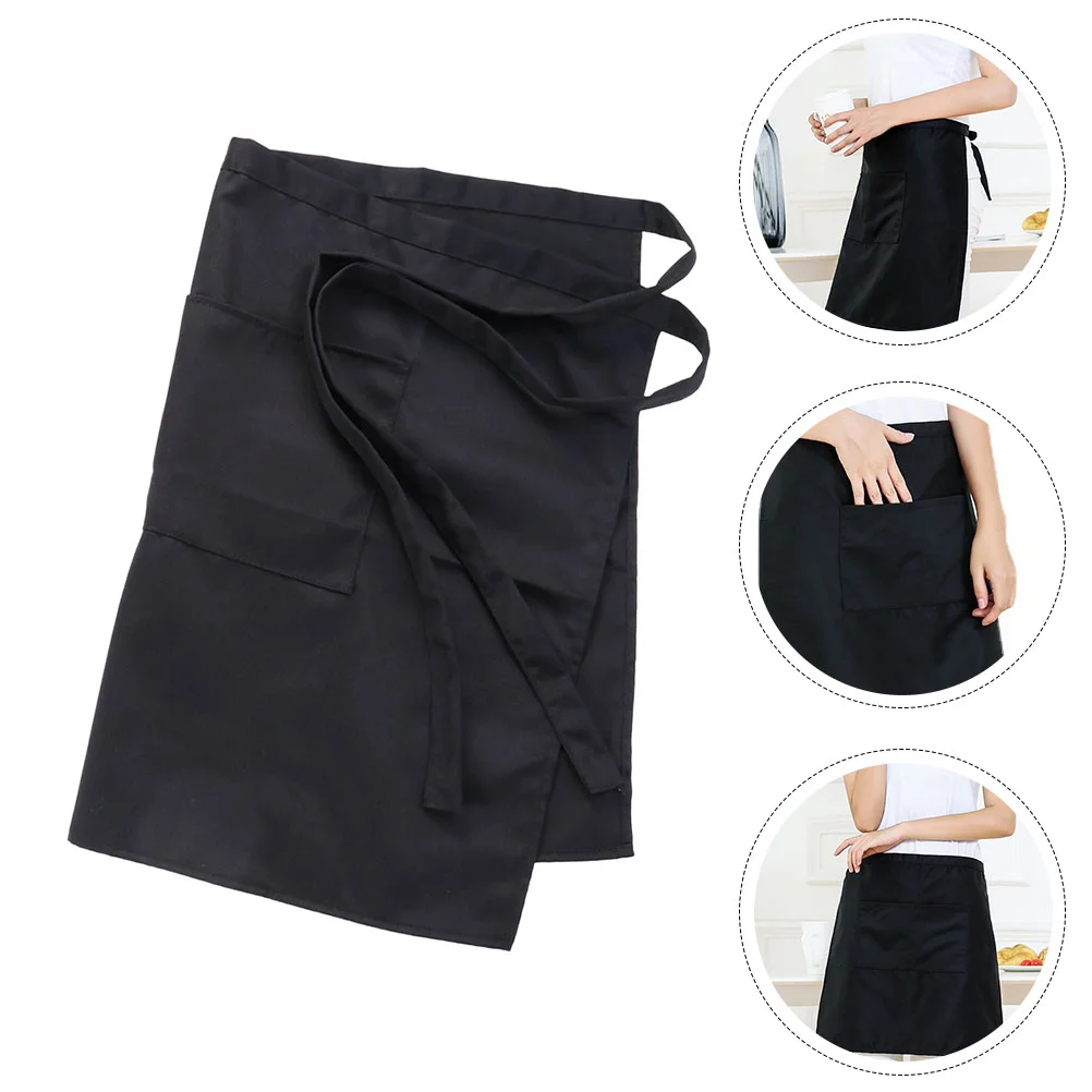 

1pc Home Apron Chef Restaurant Cooking Half-length Apron Kitchen Supply (Black)