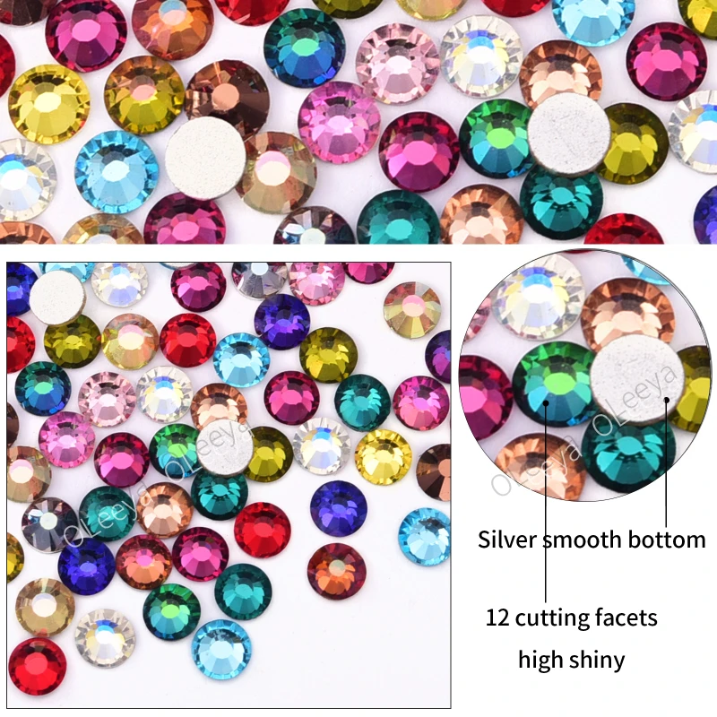 

Super Glitter Crystals Brilliant Colors стразы Non Hotfix Glass Strass Flatback For Nails Art Decorations