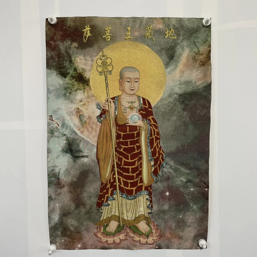 

Китайская религиозная вышивка Thangka, тибетский король, картина для гостиной, Фреска, центральное украшение, подвесная картина