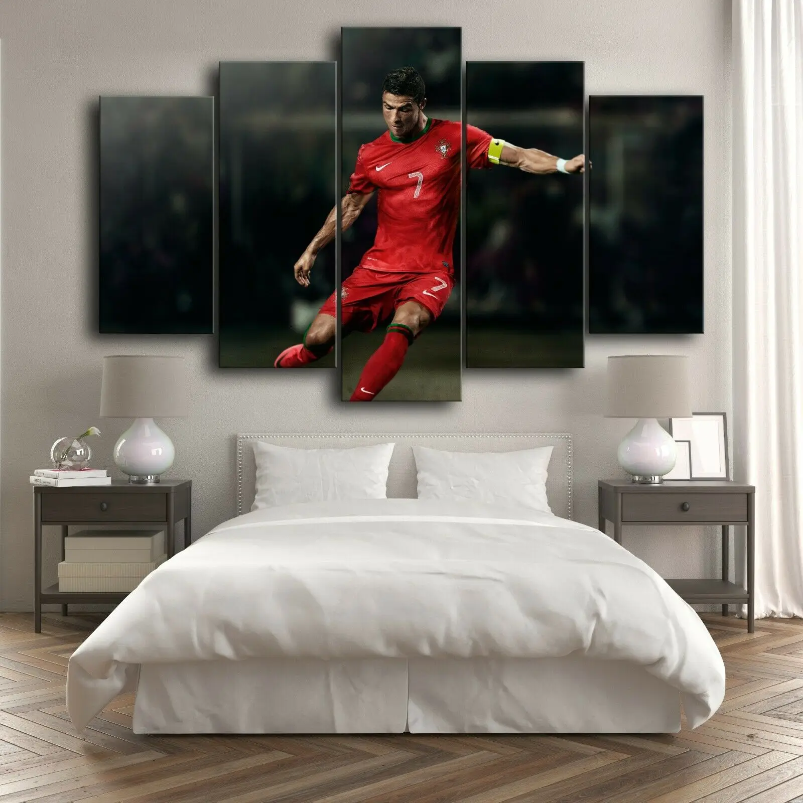 CR7 Португалия Футбол 5 Панель Холст настенное искусство печать домашний декор HD картинки плакаты картины Без рамы комната куски.