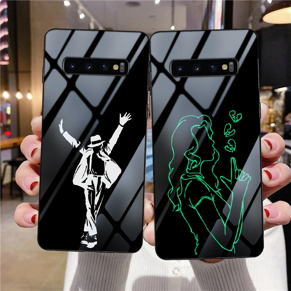 

Movie Character Luminous Tempered Glass Phone Case for Samsung A51 S21 A52S 5G A50 S20FE A50 A52 S22 S20 S10 Plus A53 Back Cover