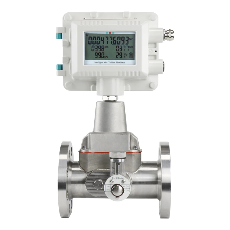 

4-20 mA RS485 modbus butane n2 turbine flowmeter digital gas flow control lpg mass flow meter with battery