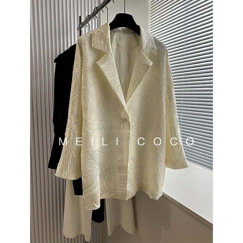 ALSEY 2024 осенний Новый модный однотонный Женский костюм с отложным воротником и