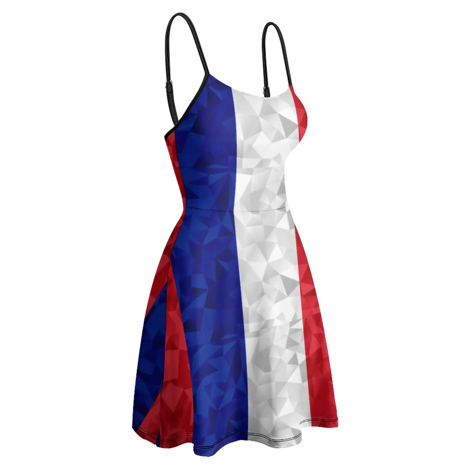 Экзотическое французское платье с французским флагом (20) женское на бретельках