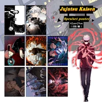 8 pcsset anime jujutsu kaisen demon slayer piece poster room poster wallpaper high definition 42x29cm