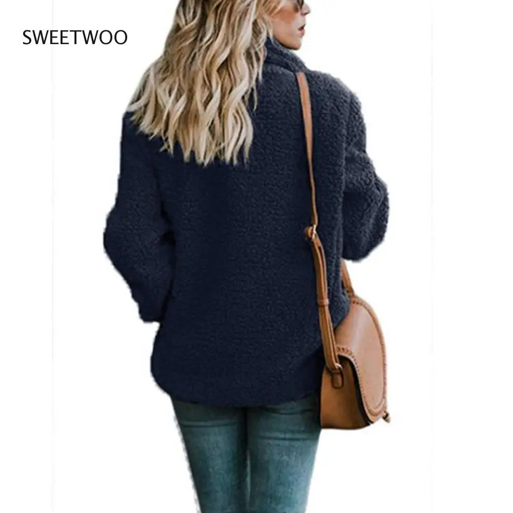 Female Warm Faux Fur Coat Women Autumn Winter Teddy Coat Casual Oversized Soft Fluffy Fleece Jackets Overcoat Dropshipping 2022