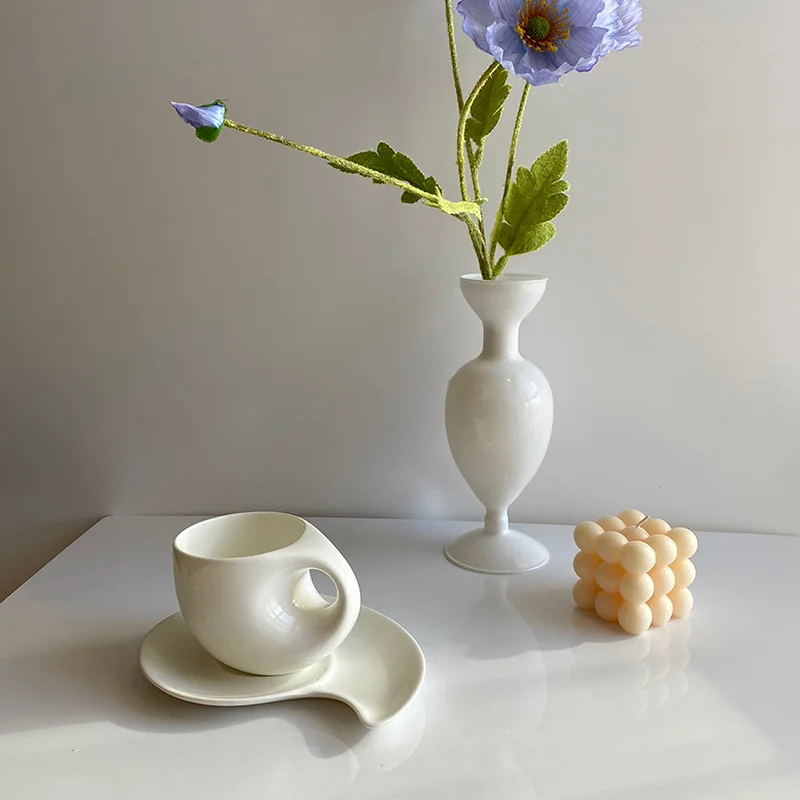 Современная белая керамическая чашка для воды набор кофейных чашек из костяного