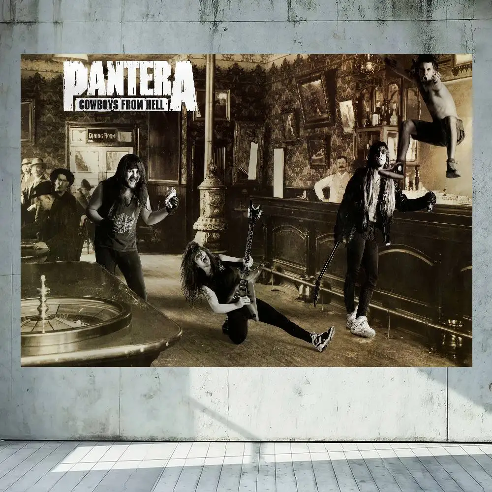 Фото Флаг-баннер Band P-Pantera Cowboys From Hell для декора, для улицы, пикника, вечеринки, дома, кемпинга, а также для оформления мероприятий и праздников №1