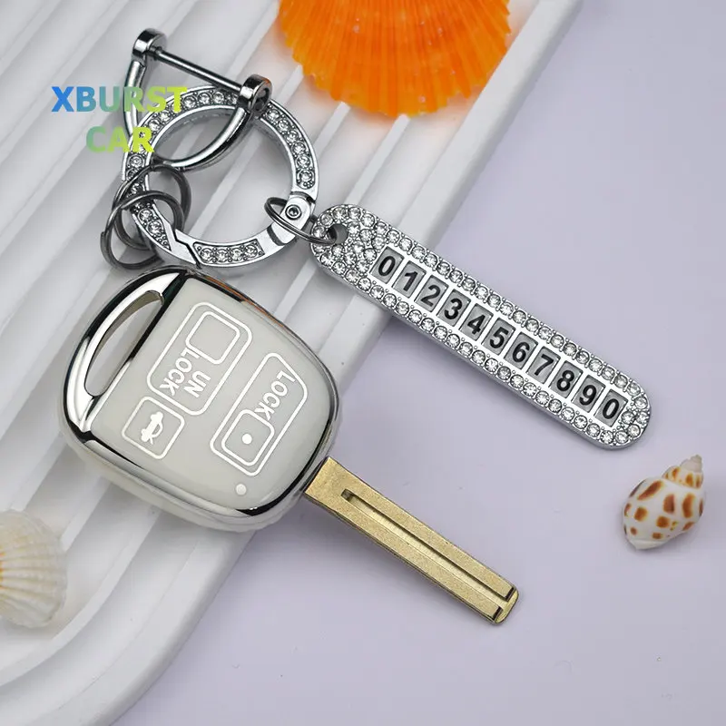 

TPU Car Key Case Cover Holder for Lexus GX470 RX350 ES300 for Toyota Land Cruiser Camry Corolla FJ Car Key Cover Case Keychain