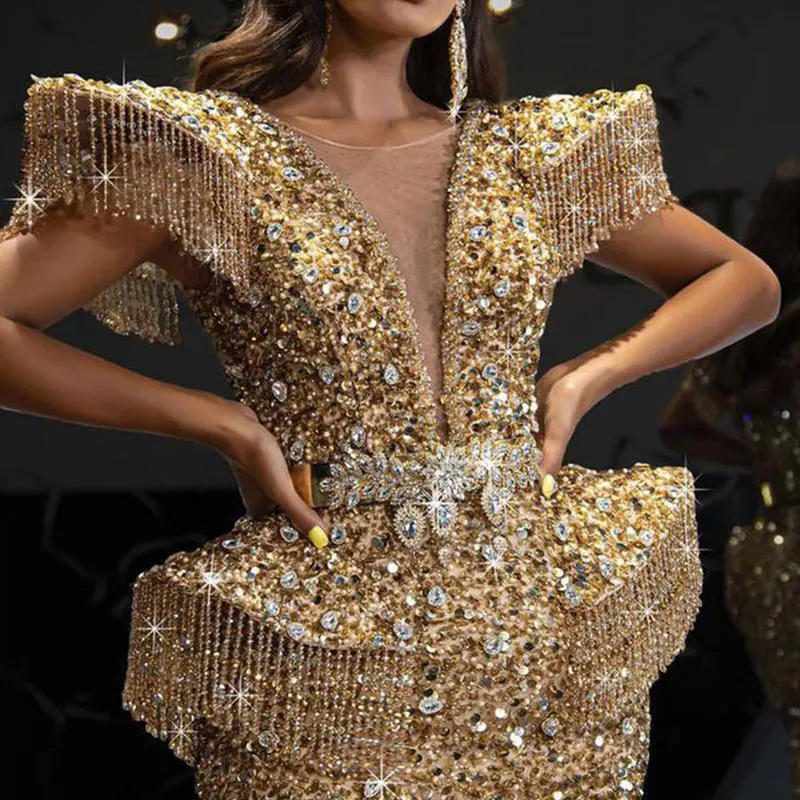 Luxury Evening Dress Long Deep V Neck Mermaid High Waist Floor-Length Gown 2022 Ever Pretty of Gorgeous Prom Party Women Dress