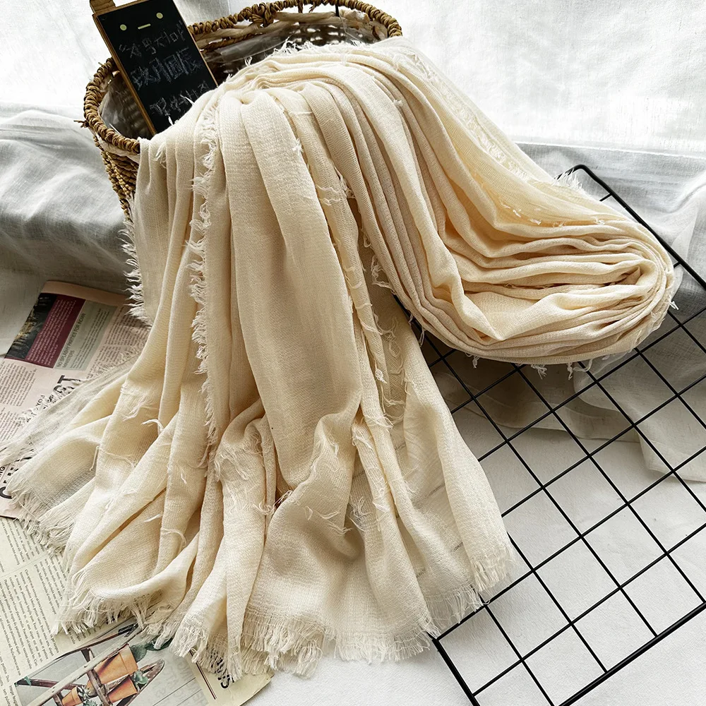 Мусульманская вискозная шаль для женщин вискоза шарф-хиджаб шарф с заусенцами