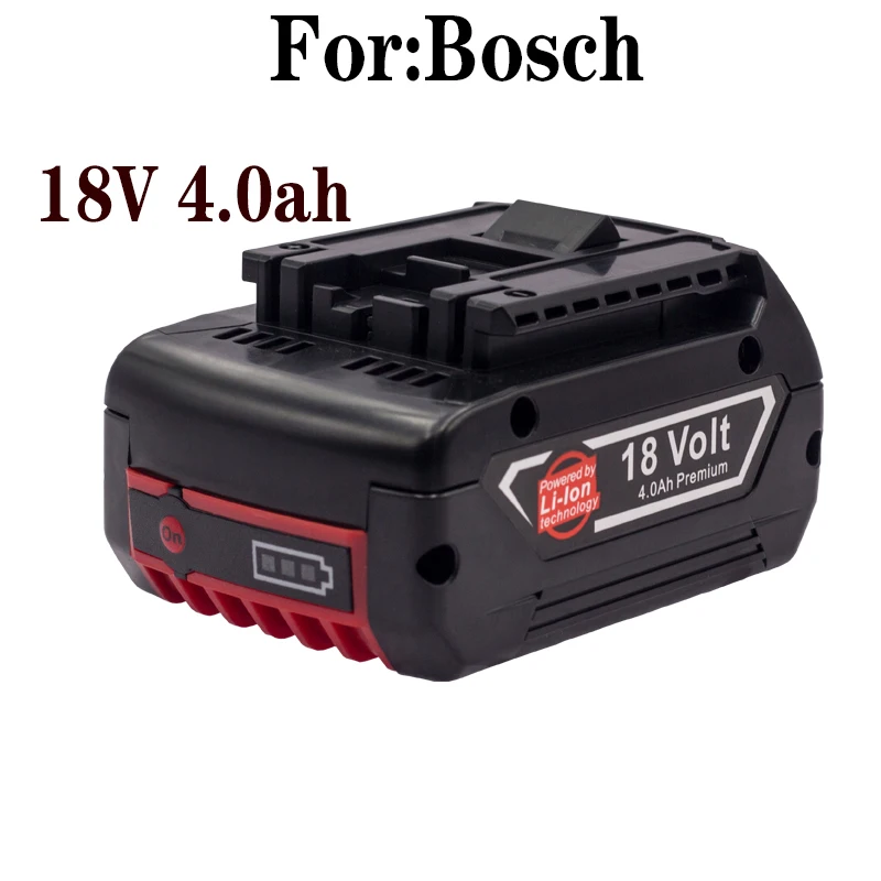 

18V 4.0A Rechargeable Lithium ION Battery FOR Bosch 18V Power Tool Spare 4000mah Portable Replacement BAT609 Indicator