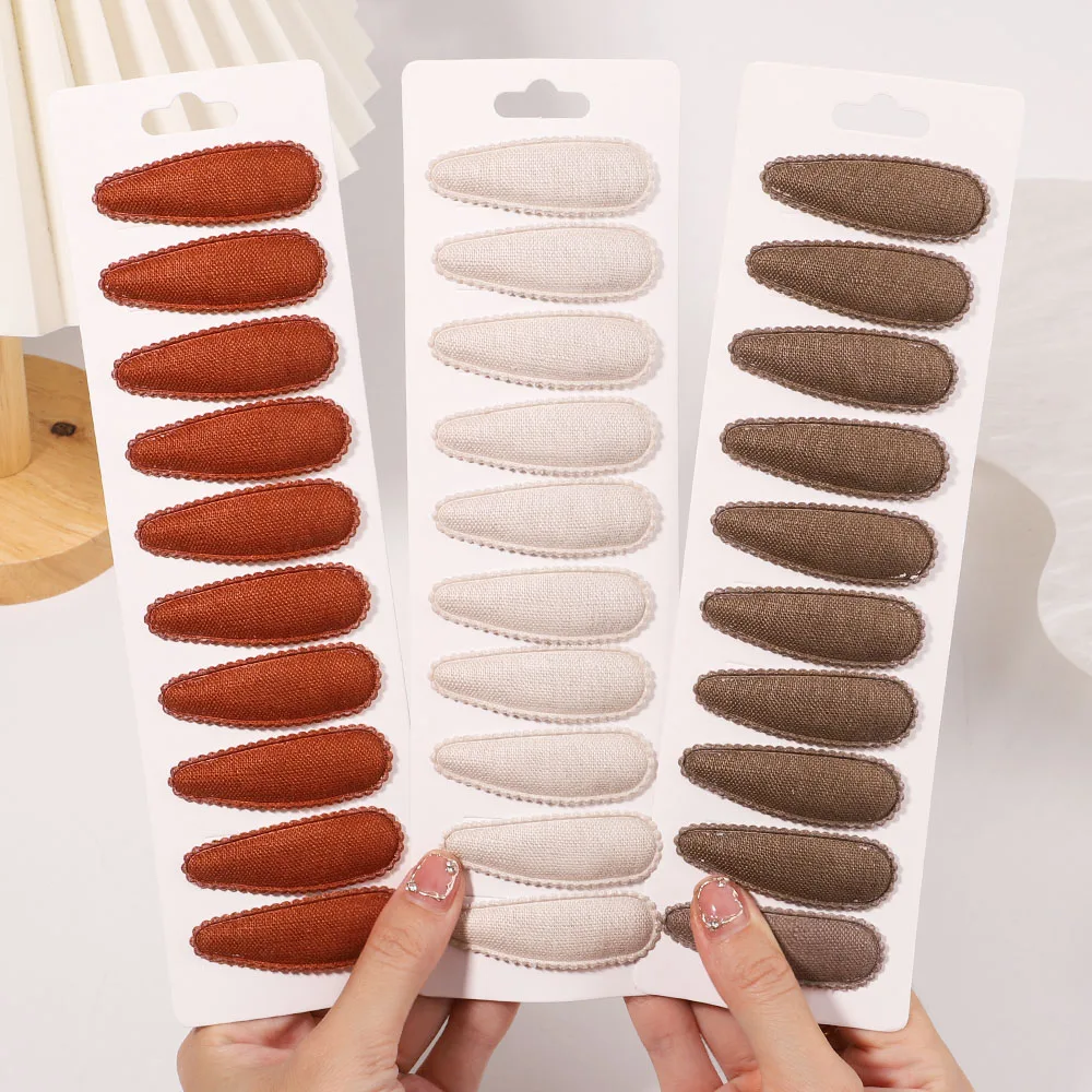 

10Pcs/Set Women Solid Color Snap Hair Clips For Kids Girls Waterdrop Shape BB Clip Hairpins Barrettes Headwear Hair Accessories