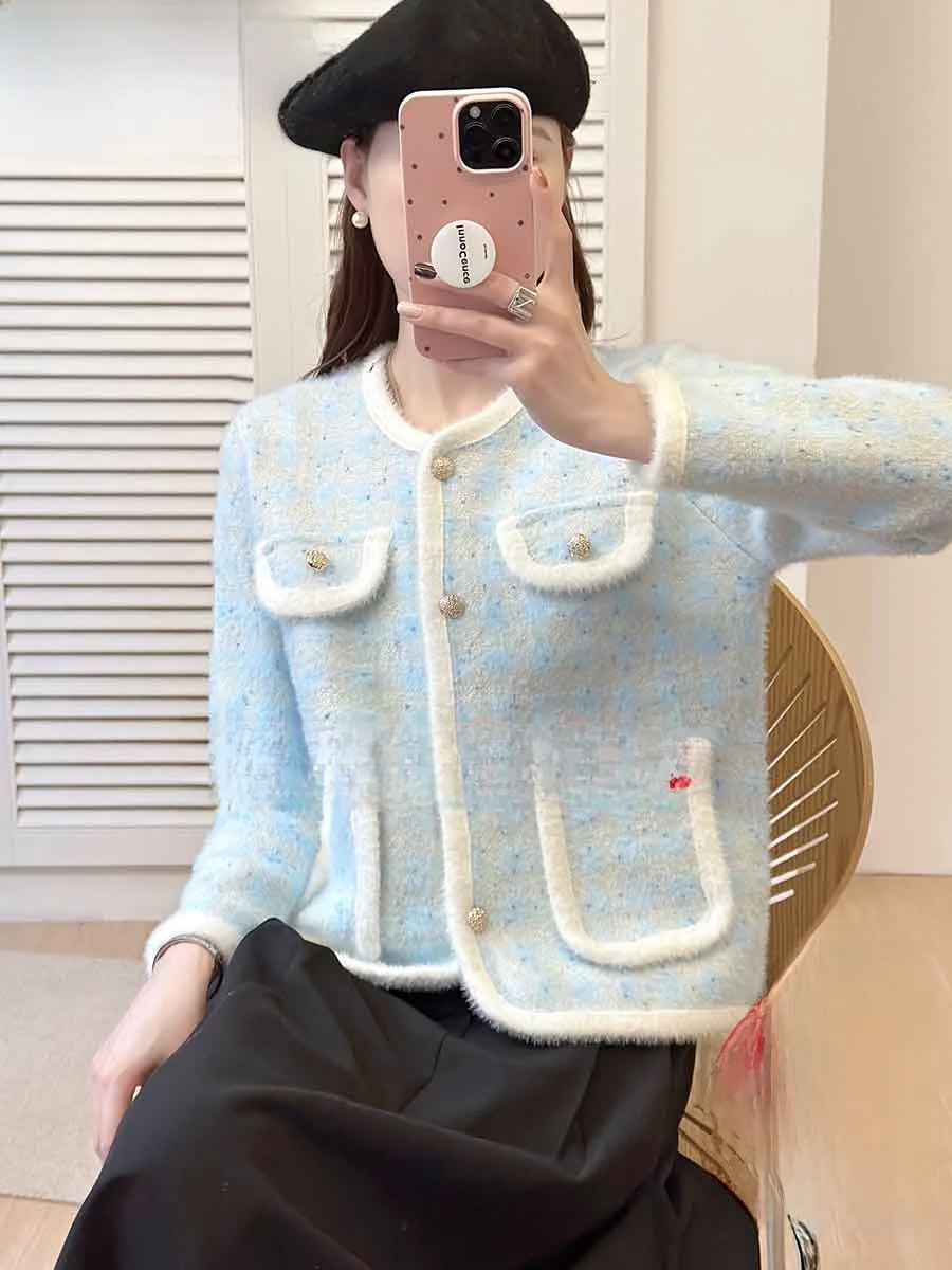 Короткий норковый бархатный кардиган в стиле вестерн изящная верхняя одежда для