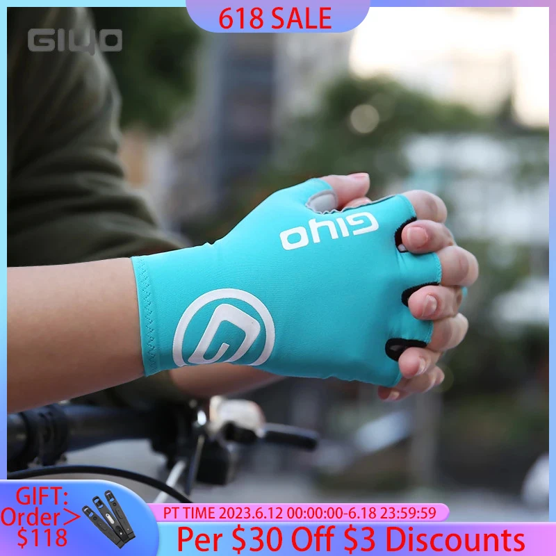 

Перчатки без пальцев Giyo, дышащие митенки из лайкры, Нескользящие, для горных и шоссейных велосипедов, летние короткие тактические перчатки ...