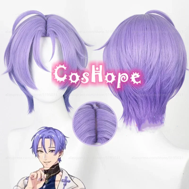 Парик для косплея Kua короткий длинный парик головы фиолетовый аниме парики