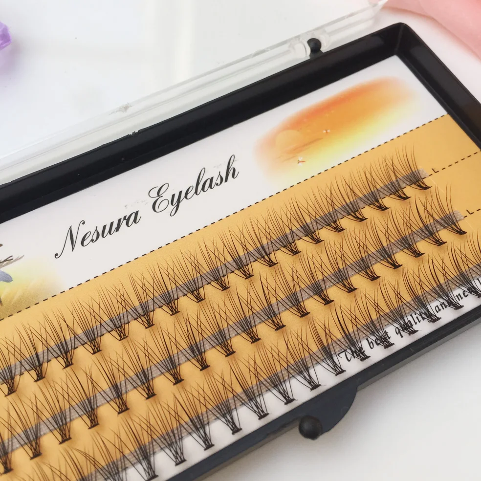 

1box big capacity 60 bundles 6d 10D Eyelash Extensions 0.1mm Thickness true Mink Strip Eyelashes Natural Style Individual Lashes