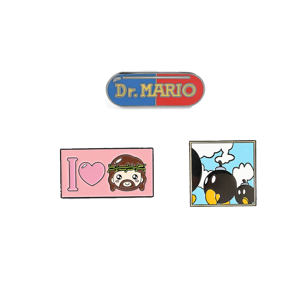 3 шт. металлическая брошь в виде игры супермарио