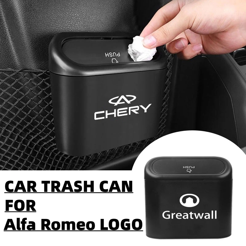 

Car Trash Bin Hanging Vehicle Garbage Dust Case Storage Box for Alfa Romeo Mito 147 156 159 166 GT Giulia Giulietta Stelvio