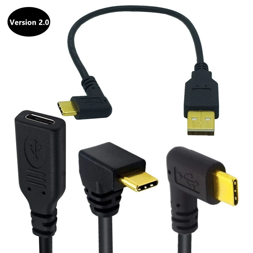 

Позолоченный изогнутый кабель для передачи данных типа c папа 90 градусов подходит для LeTV 1S зарядный кабель USB AM адаптер кабель