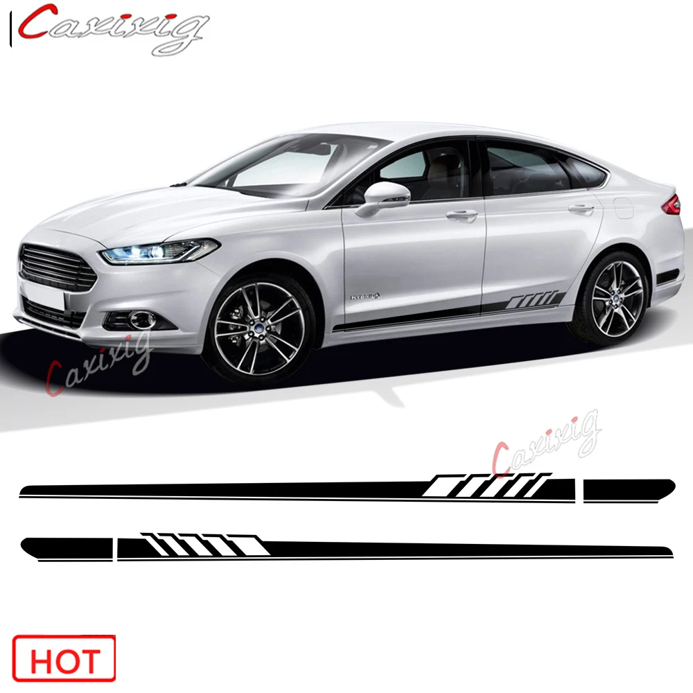 

2Pcs Edition 1 Styling 5D Carbon Fiber Vinyl Side Stripes Skirt Sticker Decal For Ford Mondeo MK3 MK4 MK5 Fusion Accessories