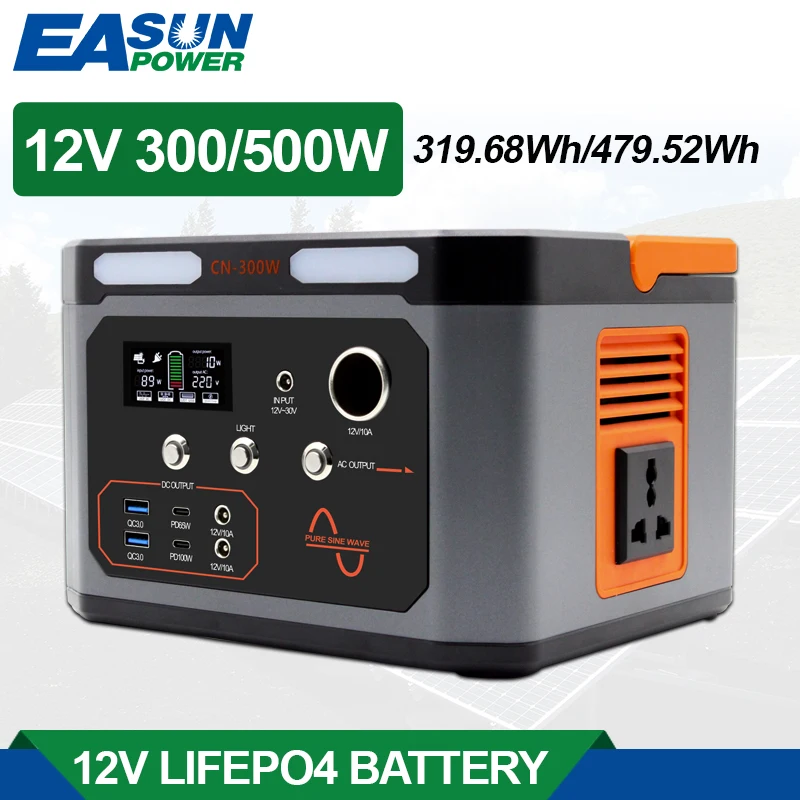 

EASUN Energy Storage Battery 300W 500W Emergency Power Storage Supply Battery LifePO4 Solar Outdoor Generators Mobile Energy