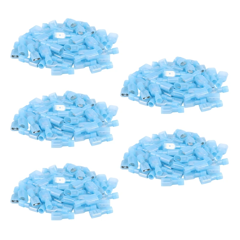

250Pcs Female & Male Fully Insulated Wire Terminals Connector Nylon Spade Connectors Blue