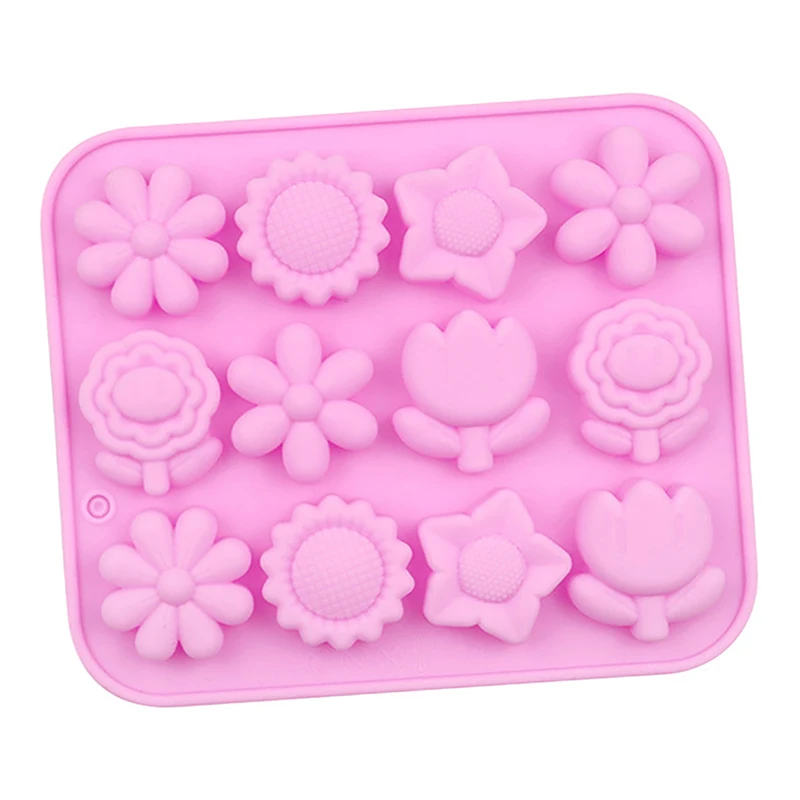 Форма для торта мусса розовые цветы хризантемы силиконовая форма выпечки поднос