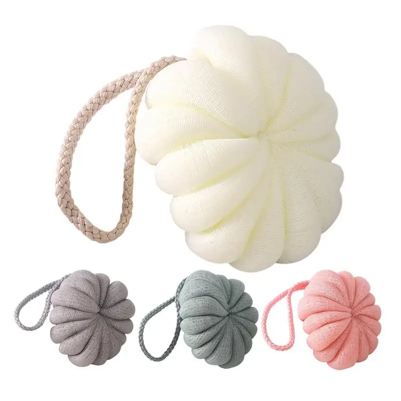 

Bath Ball Scrubber Gentle Cleanse Scrubber With Lanyard Body Exfoliator Scrubber Body Scrubber Exfoliator Pumpkin Design Body