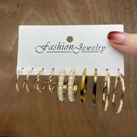 fashion vintage geometric snake butterfly pearl earrings set for women punk dangle drop earrings trend set of earrings jewelry