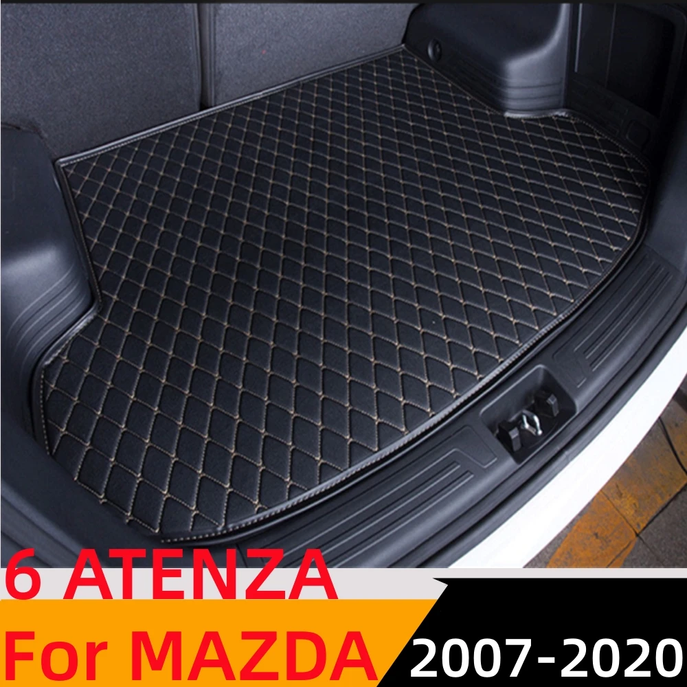 

Sinjayer Car AUTO Trunk Mat ALL Weather Tail Boot Luggage Pad Carpet Flat Side Cargo Liner Cover Fit For Mazda 6 ATENZA 2007-20