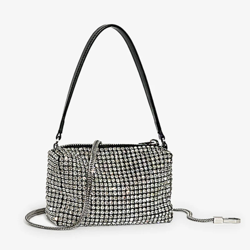 

2022 Luxury Brand Designer Diamonds Letters Evening Handbags for Women Biling Shiny Rhinestone Mini Bags Girl Crystal Bag
