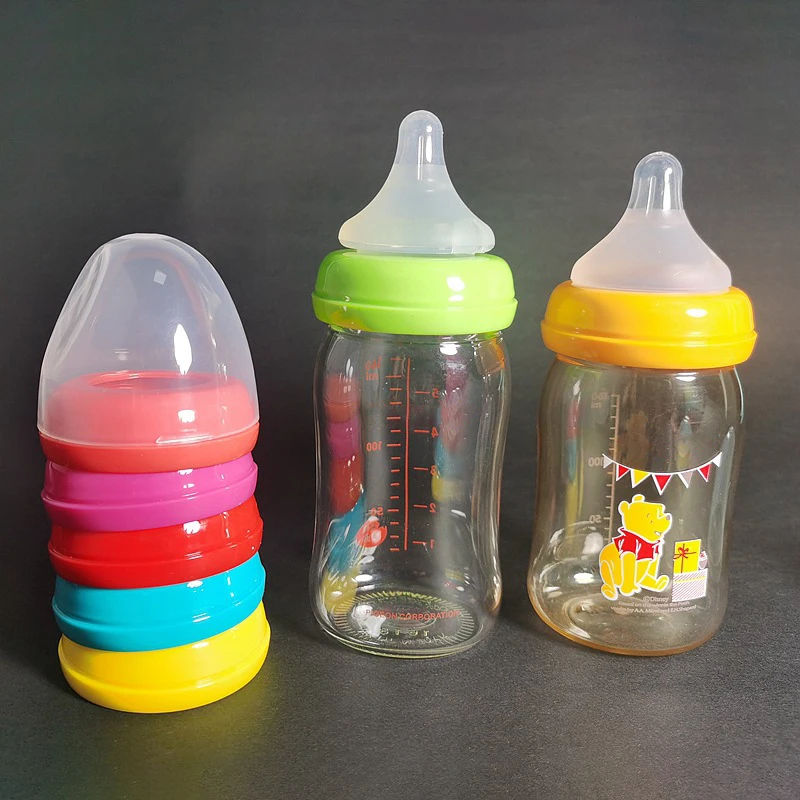 

1pc Baby Bottle Cap Ring Suitable For Wide-bore Milk Bottles Compatible With Pigeon Bottle Babies Feeding Accessories 6x6.5cm